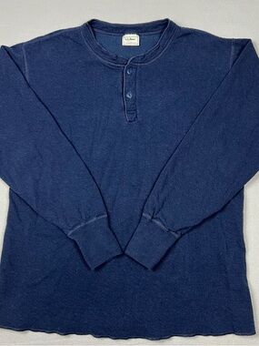 Vintage LL Bean Men’s Large River Drivers Henley Shirt Heavy Wool Blend USA Made